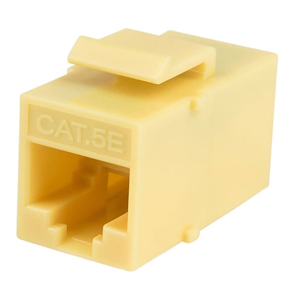 Main product image for Cat 5e Yellow RJ45 Inline Coupler with Keysto 150-836